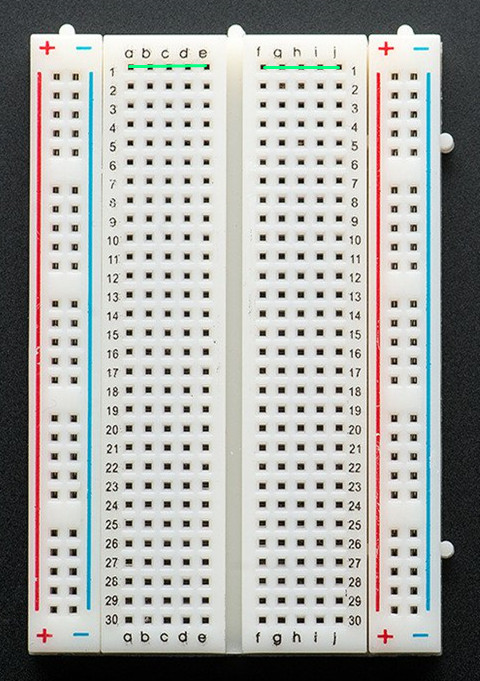 Breadboard wiring rails connection rules